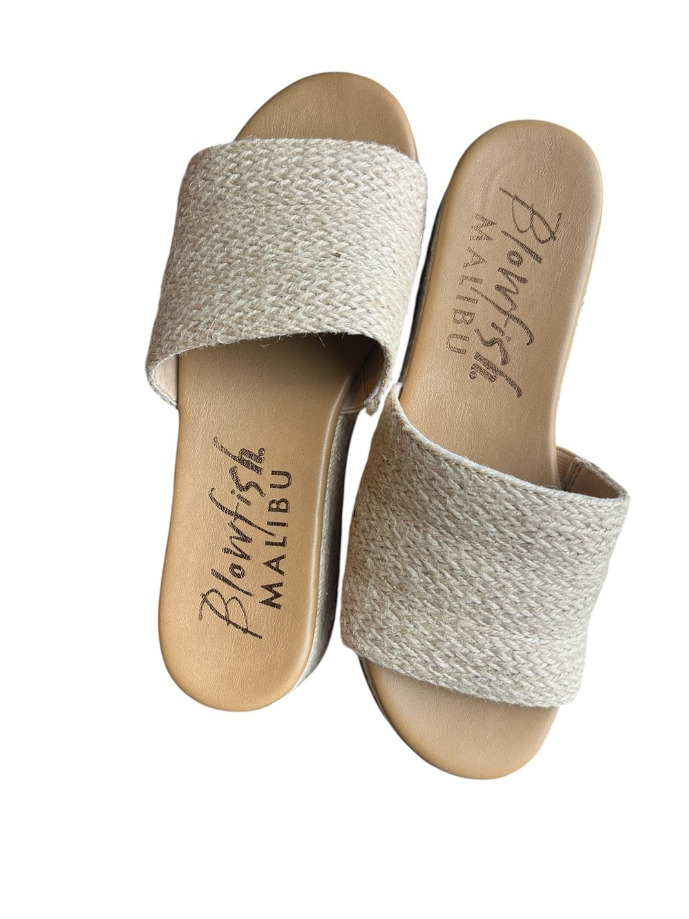 Blowfish Malibu Cream Woven Slide Sandals